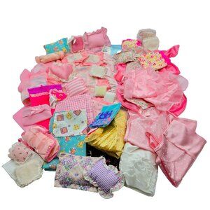 Barbie Fashion Dolls Bedding Blanket Pillow Doll House Bed Pink Purple Mattel Re